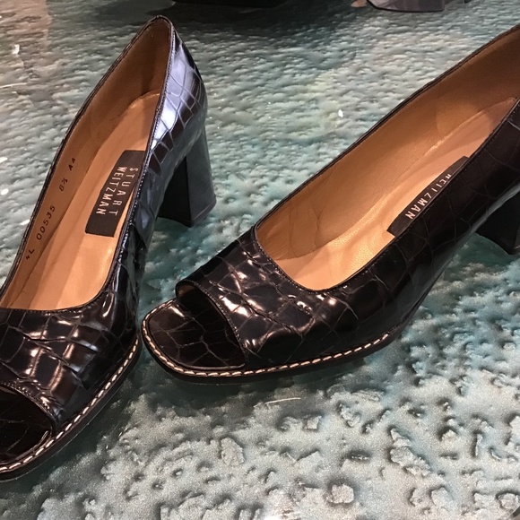 Stuart Weitzman black peep toe heels - Picture 5 of 5